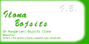 ilona bojsits business card